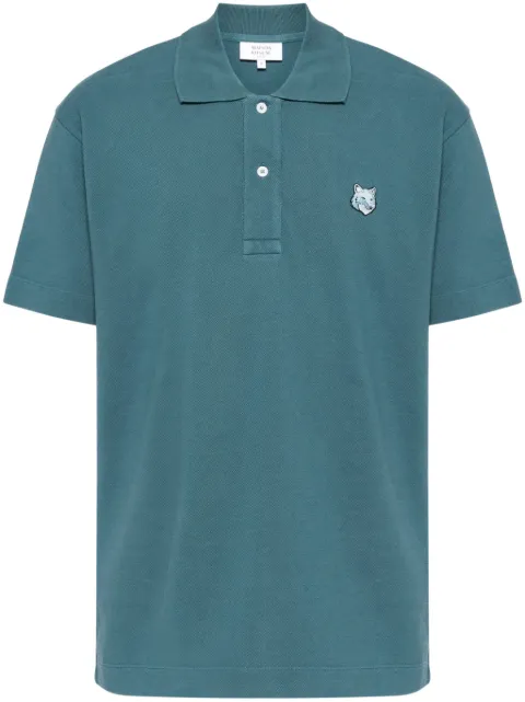 Maison Kitsuné Bold Fox head patch comfort polo shirt Blue MM00210KJ7010