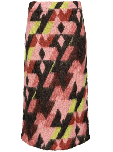 Maison Kitsuné graphic print A-line skirt Pink NW01507KM0323B259
