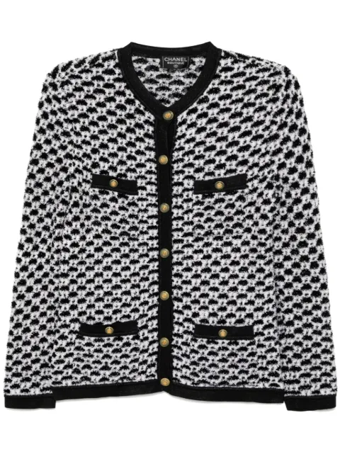CHANEL Pre-Owned 1990-2000s textured-finish cardigan Black 141263