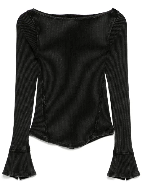 Free People raw-edge top Black OB1984224