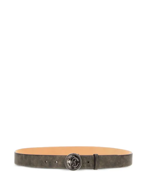 Roberto Cavalli logo circular-buckle belt Grey TRC003PZC33