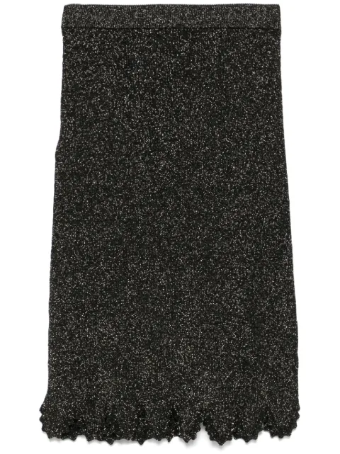 Chloé scallop knitted midi skirt Black C24AMJ01560