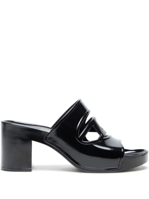 Diesel SA-Bonnie-heeled rubber slides with cut-out logo Black Y03536P4477