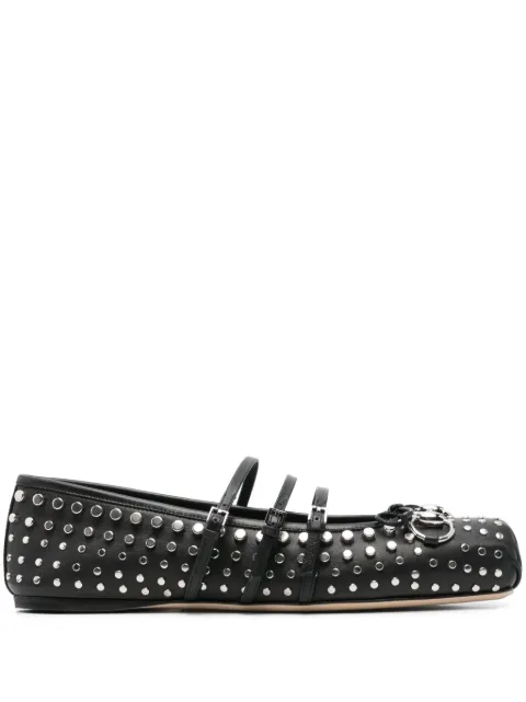 Gucci stud-embellished ballet flats Black 814317AAEEV