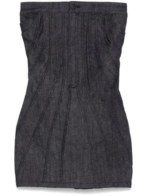 Mugler strapless denim mini dress Black 25P6RO16162013