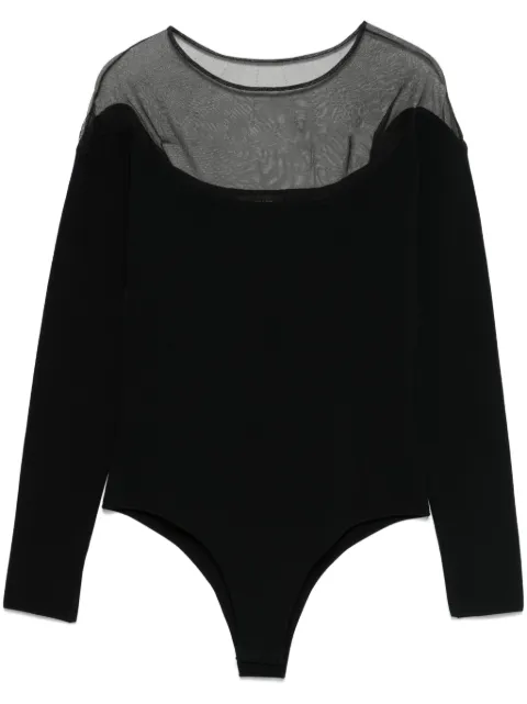 Mugler sheer-panelled bodysuit Black 25P2BO02771131