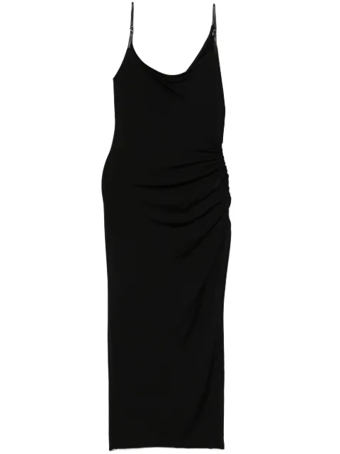 Mugler asymetrical buckled maxi dress Black 25P3RO16986005
