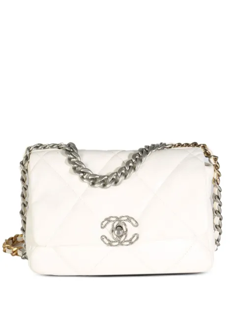 CHANEL Pre-Owned 2021-2023 small 19 Flap shoulder bag White 141976