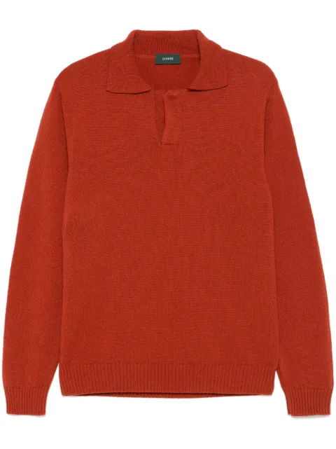 Zanone virgin wool polo shirt Orange 810142ZN207