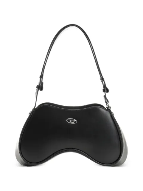 Diesel Play-Semi gloss leather shoulder bag Black X10201PR227