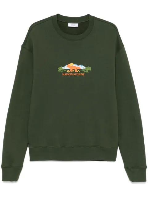 Maison Kitsuné Outdoor Profile Fox sweatshirt Green NM00308KM0307