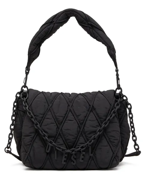 Diesel Charm-D-shoulder bag in quilted nylon Black X10265P8048