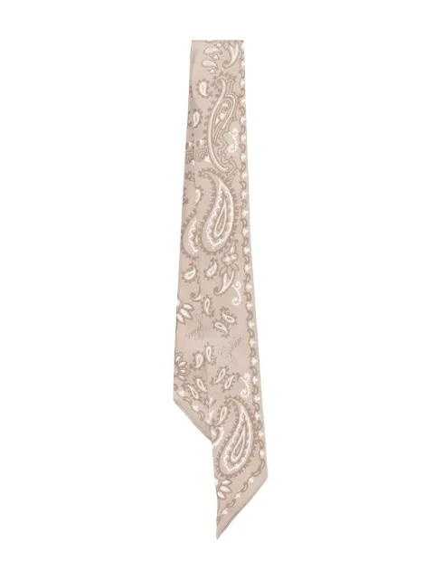 Golden Goose paisley-pattern silk scarf Grey GUP01849P001759