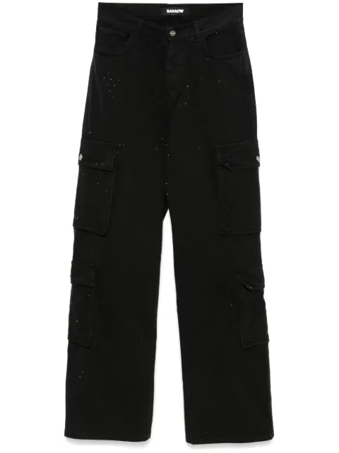 BARROW rhinestone-embellished cargo jeans Black F4BWWOPA123