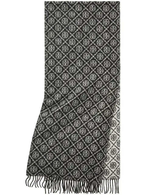 Tory Burch T-Monogram oblong scarf Black 164571
