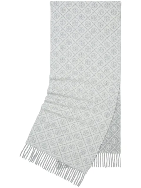 Tory Burch T Monogram oblong scarf Grey 164571