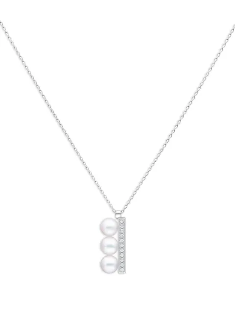 TASAKI 18kt white gold Balance Plus Neo diamond pavé necklace Silver P17252W