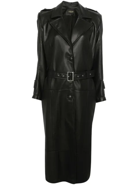 MITILIANE COUTURE leather trench coat Black 5942664548878