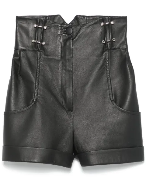 MITILIANE COUTURE piercing-detail leather shorts Black 5942664548700