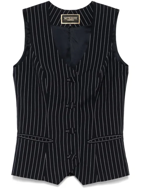 MITILIANE COUTURE pinstriped vest Blue 5942664548670