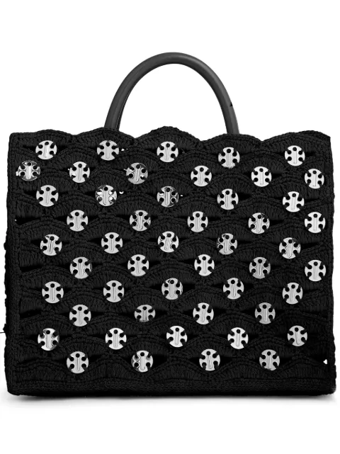 Rabanne woven tote bag Black 25PSS0501NAT041