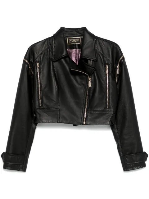 MITILIANE COUTURE detachable-sleeves leather jacket Black 5942664546089