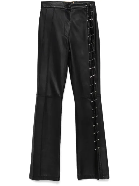 MITILIANE COUTURE piercing-detail leather trousers Black 5942664548694