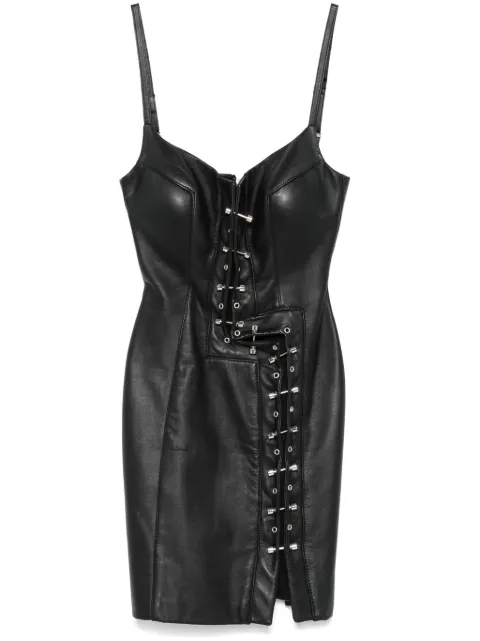 MITILIANE COUTURE piercing-embellished leather mini dress Black 5942664548724