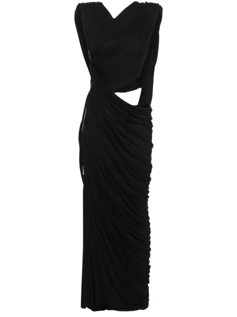 MITILIANE COUTURE draped-detail gown Black 5942664548731