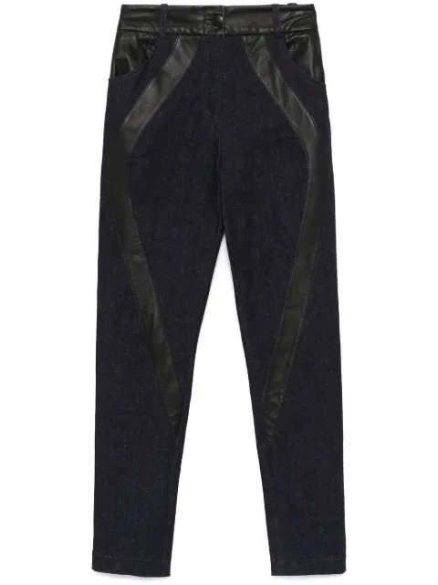 MITILIANE COUTURE leather-inserts jeans Blue 5942664548830