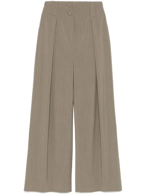 MITILIANE COUTURE pinstriped wide-leg trousers Green 5942664548786