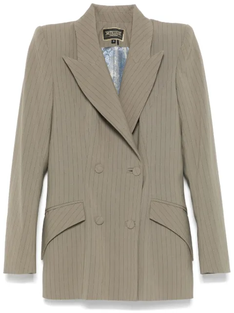 MITILIANE COUTURE pinstriped blazer Brown 5942664548809