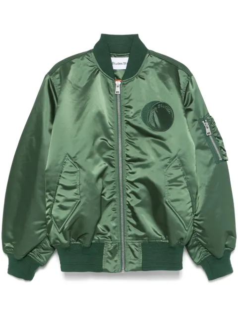 Études Studio logo-patch bomber jacket Green H24MMOUT72334