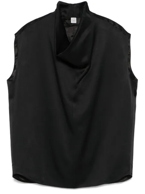 TOTEME sleeveless funnel-neck blouse Black 251WRT0460FB0344001