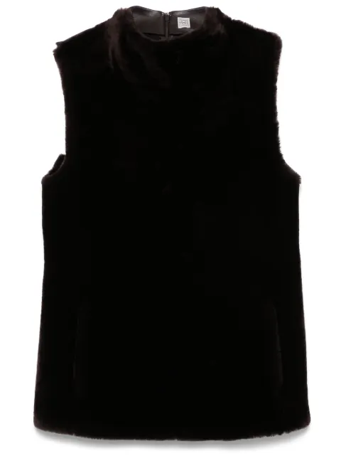 TOTEME shearling-panel top Brown 251WRT0419LE0099040