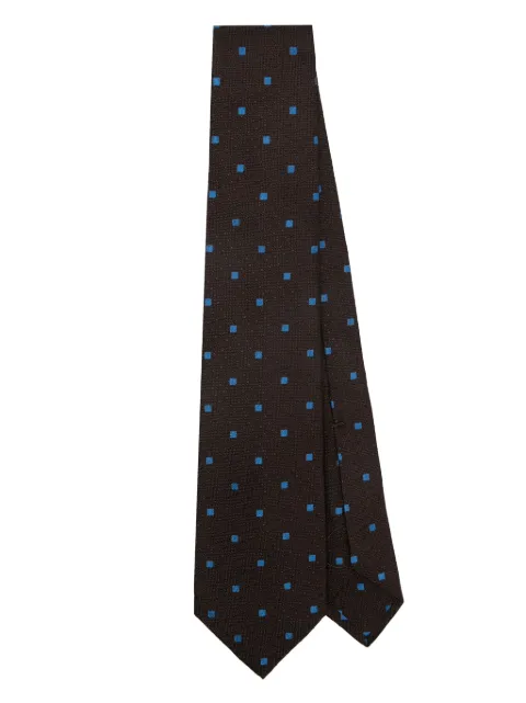 Barba square-jacquard tie Brown 43535