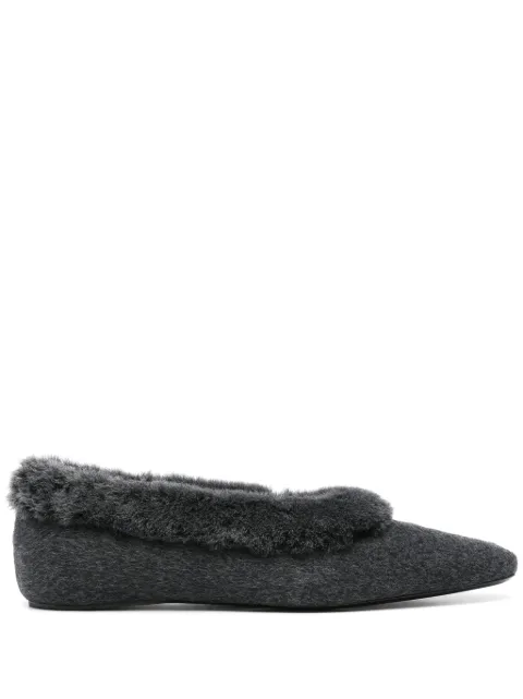 TOTEME shearling-trim ballerinas Grey 251WAS0183FB0006083