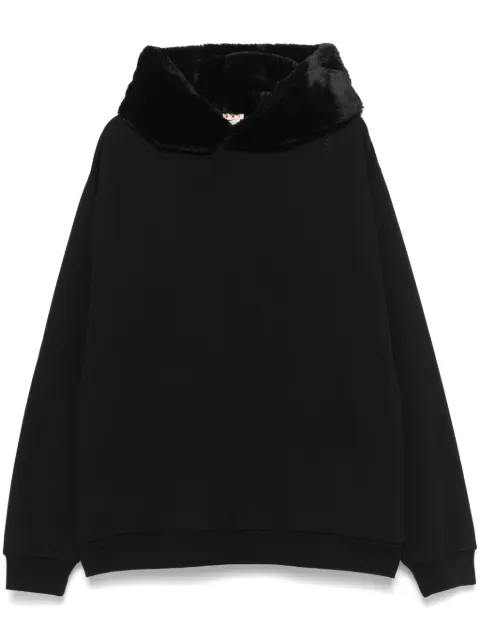 Marni fur-hood sweatshirt Black FUMU0067SQUTC269