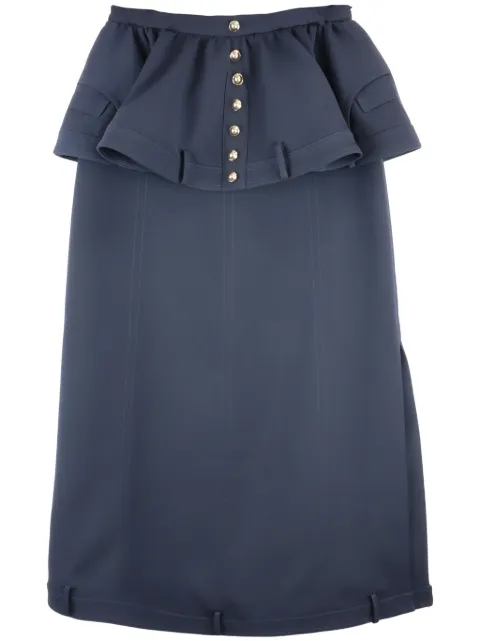 Rokh peplum midi skirt Blue R24SF206