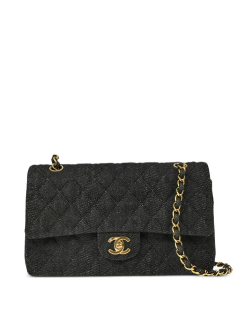 CHANEL Pre-Owned 1997-1999 medium Double Flap shoulder bag Black 5651251