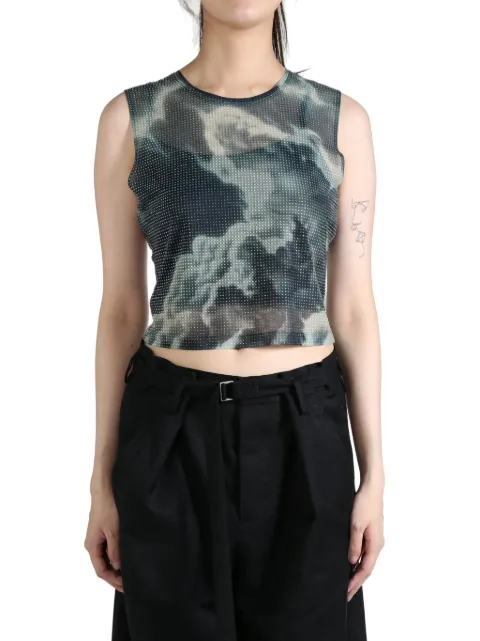 Alexander Wang sheer crop top Black 1CC4241955