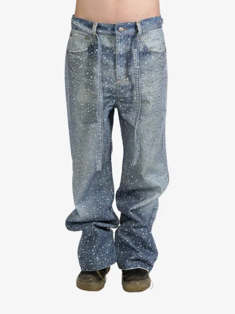 BIRTH OF ROYAL CHILD rhinestone-embellished wide-leg jeans Blue BC24SSPT05