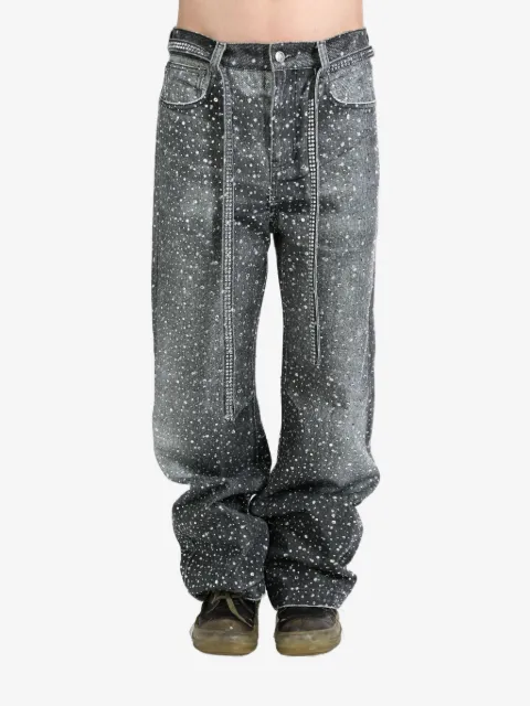 BIRTH OF ROYAL CHILD crystal-embellished washed loose-fit jeans Black BC24SSPT06