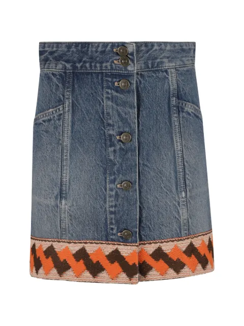 Valentino Garavani jacquard-trim mini skirt Blue BDD19Z94U