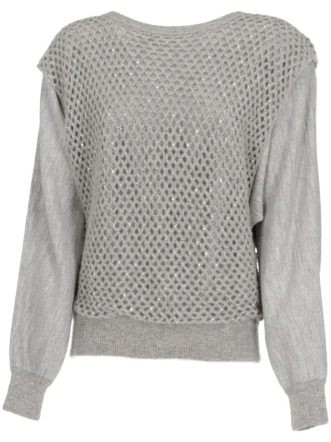 Valentino Garavani Pre-Owned 1980s knitted-panel sweater Grey VAL250PR