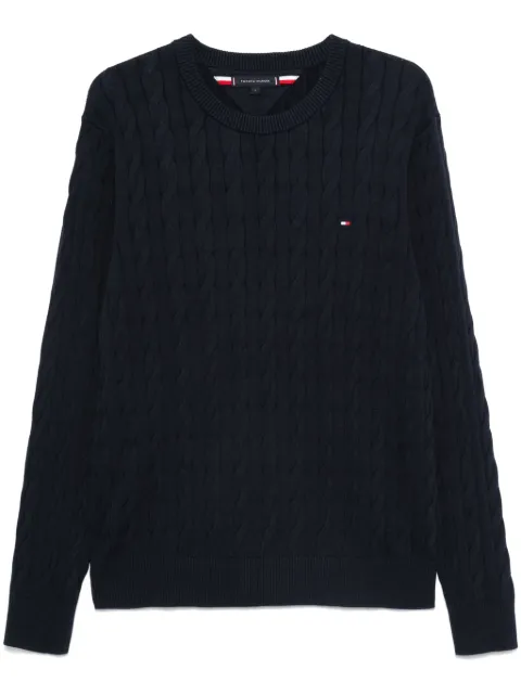Tommy Hilfiger cable-knit crew-neck sweater Blue MW0MW33132