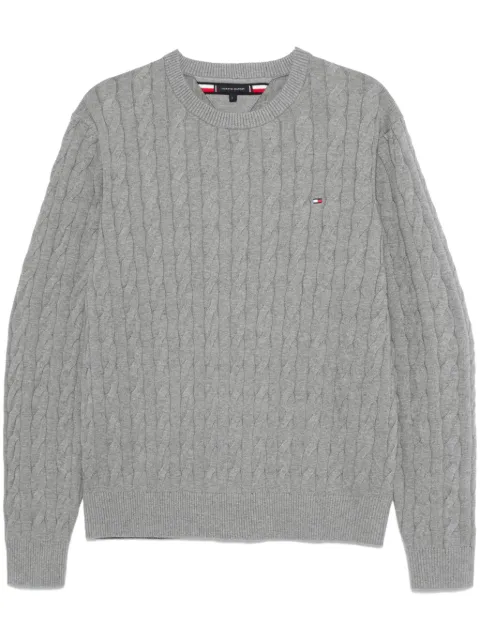 Tommy Hilfiger cable-knit crew-neck sweater Grey MW0MW33132