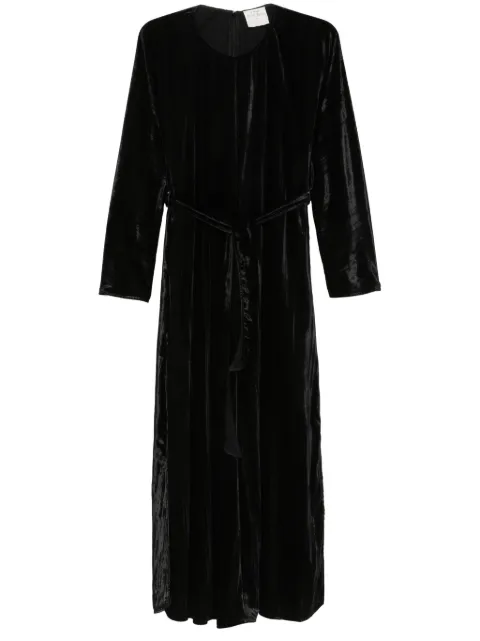 Forte Forte pleated velvet maxi dress Black 13267