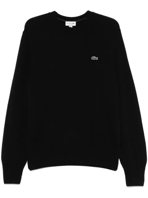 Lacoste carded-wool crew-neck sweater Black AH2916