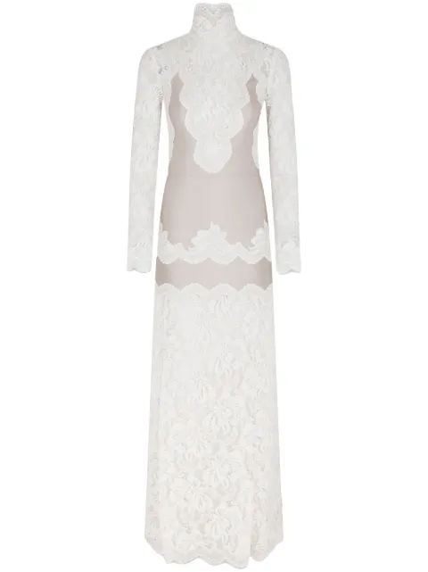 Rabanne lace jersey maxi dress White 25PJRO043PA0170